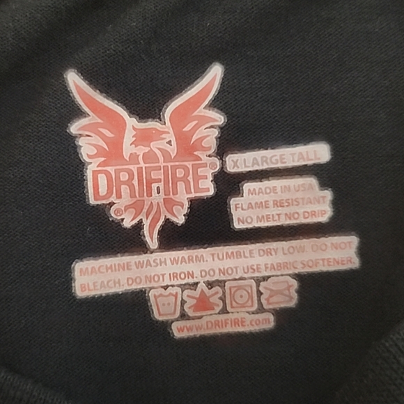 Drifire FR Men Shirt Fire Resistant HRC1 Long Sleeve Navy Blue Workwear Size XLT - Picture 2 of 10